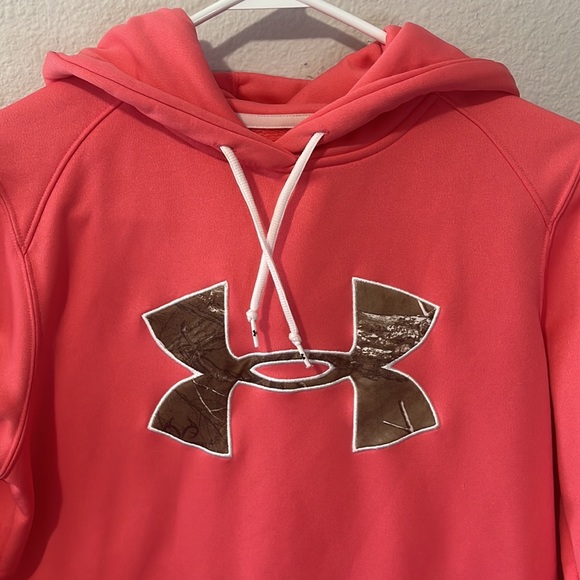 Womens Under Armour Coral/Camo Hoodie - Picture 2 of 7